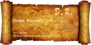 Doma Kocsárd névjegykártya